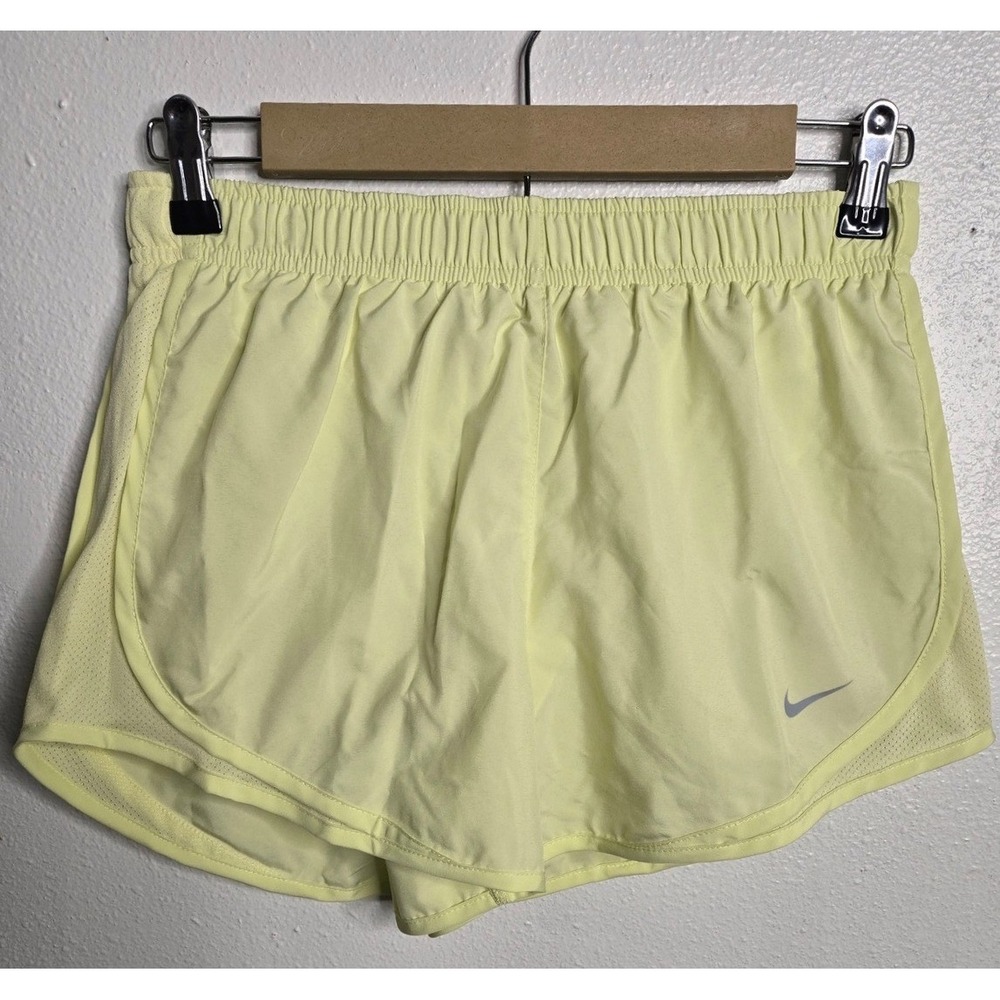 Nike Dri-FIT Running Shorts Womens Sz Small Yellow Athletic Gym‎ Workout Running